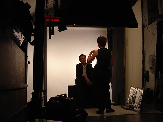 Cours de prise de vue dans le studio de Philippe Vermès