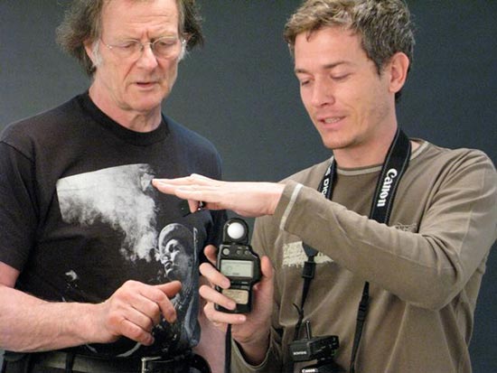 Cours de prise de vue dans le studio de Philippe Verm&egrave;s
