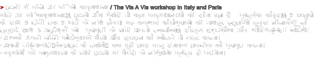 The Vis-a-Vis workshop in Italy and Paris
